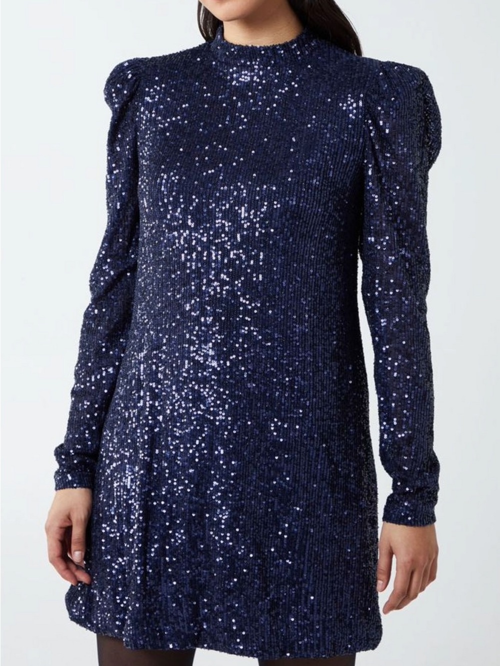QED London Navy Sequin Party Dress